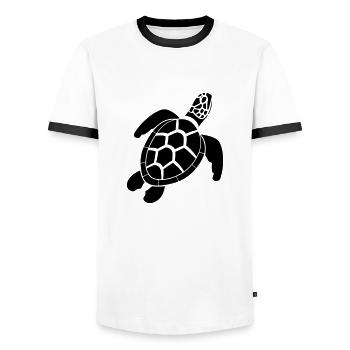 Schildkröte - Männer Kontrast-T-Shirt - Weiß/Schwarz - Vorne - AI Model Female 172 light (172cm) & AI Model Male 178 dark (178cm)