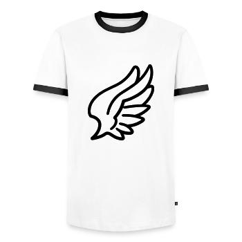 Ailes d'ange - T-shirt contrasté Homme - blanc/noir - Devant - AI Model Female 172 light (172cm) & AI Model Male 178 dark (178cm)