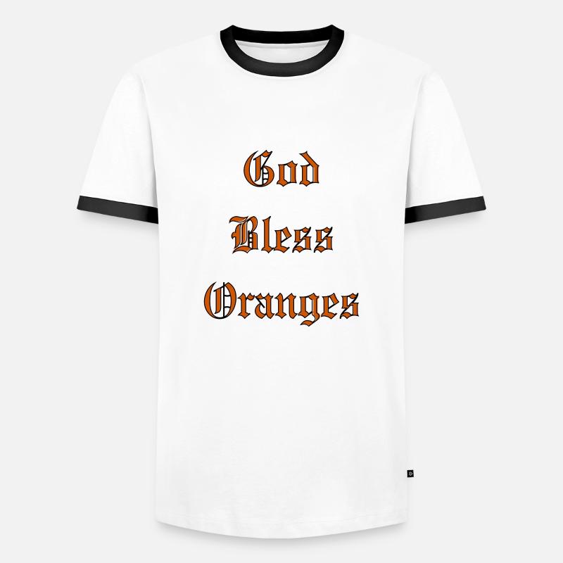 GodBlessOranges - Men's Ringer Shirt - white/black