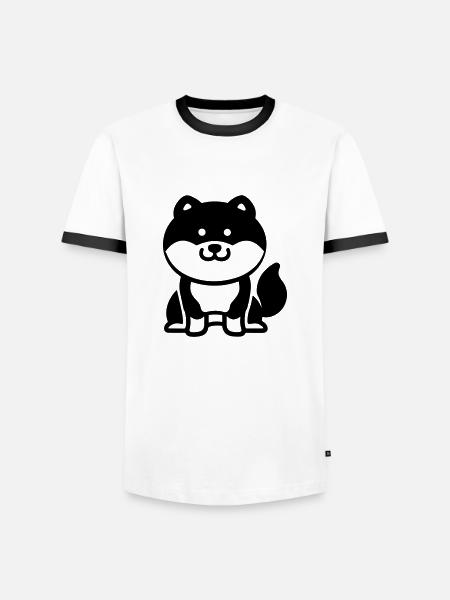 Dog - Men's Ringer Shirt - white/black