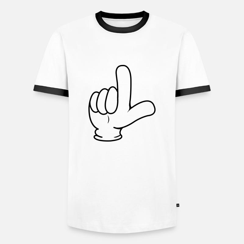Forefinger - Men's Ringer Shirt - white/black