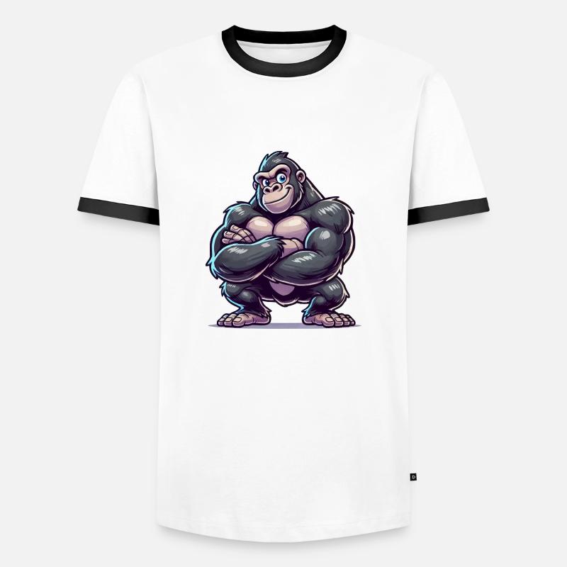 gorilla funny comic - Männer Kontrast-T-Shirt - Weiß/Schwarz