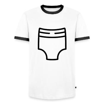 Layer - Men's Ringer Shirt - white/black - Front - AI Model Female 172 light (172cm) & AI Model Male 178 dark (178cm)