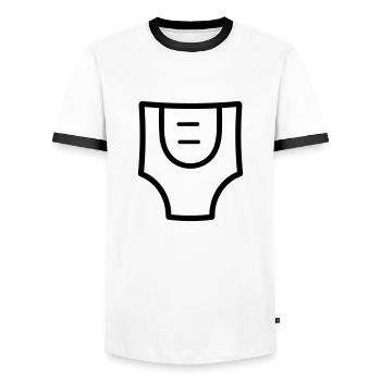 Layer - Men's Ringer Shirt - white/black - Front - AI Model Female 172 light (172cm) & AI Model Male 178 dark (178cm)