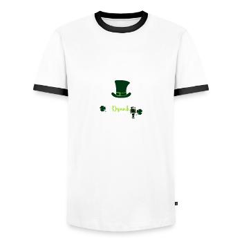 Keltischer Charme: Trinken mit Stolz - Männer Kontrast-T-Shirt - Weiß/Schwarz - Vorne - AI Model Female 172 light (172cm) & AI Model Male 178 dark (178cm)