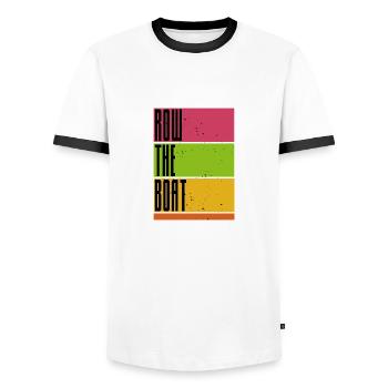 Row the Boat - Rowing - Rowing - Rower - Rower - Men's Ringer Shirt - white/black - Front - AI Model Female 172 light (172cm) & AI Model Male 178 dark (178cm)