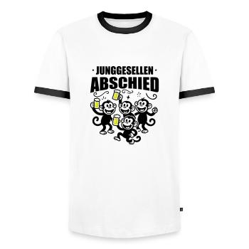 Junggesellenabschied Jga Affen Bier - Männer Kontrast-T-Shirt - Weiß/Schwarz - Vorne - AI Model Female 172 light (172cm) & AI Model Male 178 dark (178cm)