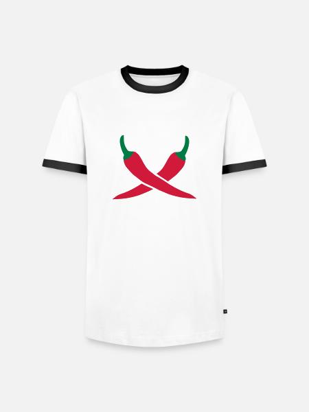 Chili - Männer Kontrast-T-Shirt - Weiß/Schwarz
