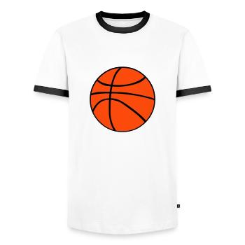 Basketball - Men's Ringer Shirt - white/black - Front - AI Model Female 172 light (172cm) & AI Model Male 178 dark (178cm)