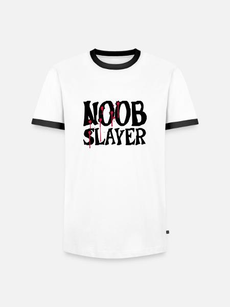 Noob Slayer Shooter - Männer Kontrast-T-Shirt - Weiß/Schwarz