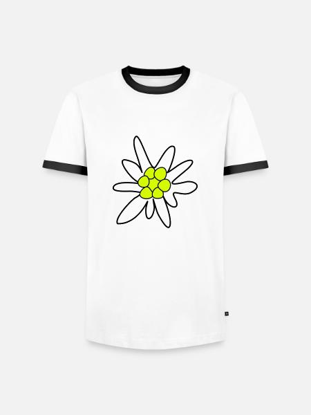 Edelweiss, ghosteweed - Men's Ringer Shirt - white/black