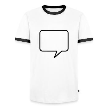 Sprechblase (eckig) - Männer Kontrast-T-Shirt - Weiß/Schwarz - Vorne - AI Model Female 172 light (172cm) & AI Model Male 178 dark (178cm)