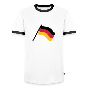 Germany flag - Men's Ringer Shirt - white/black - Front - AI Model Female 172 light (172cm) & AI Model Male 178 dark (178cm)