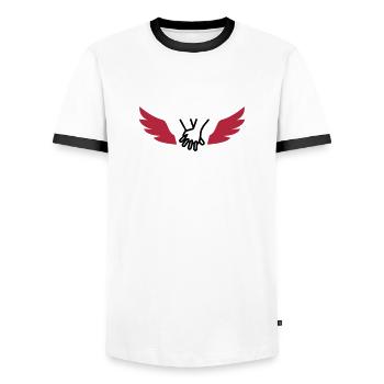 Erste Hilfe / Retter / Retterin / Arzt - Männer Kontrast-T-Shirt - Weiß/Schwarz - Vorne - AI Model Female 172 light (172cm) & AI Model Male 178 dark (178cm)