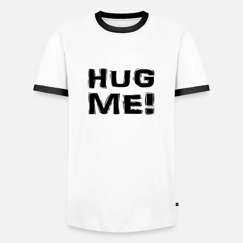 Hug me! - Männer Kontrast-T-Shirt - Weiß/Schwarz