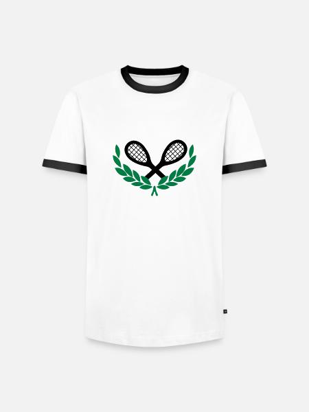 Tennis - Männer Kontrast-T-Shirt - Weiß/Schwarz