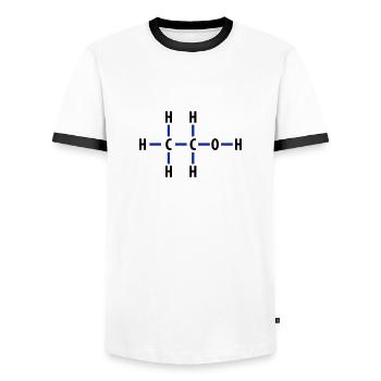 Alcohol - Men's Ringer Shirt - white/black - Front - AI Model Female 172 light (172cm) & AI Model Male 178 dark (178cm)