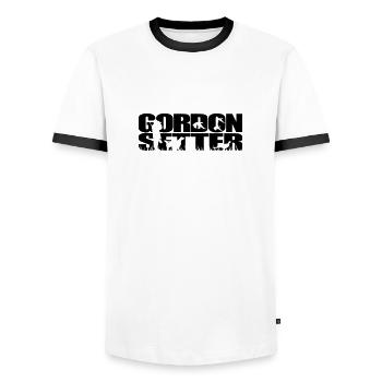 GORDON SETTER HUNTER WILSIGNS HUNT HUNTERS HUNT - Men's Ringer Shirt - white/black - Front - AI Model Female 172 light (172cm) & AI Model Male 178 dark (178cm)
