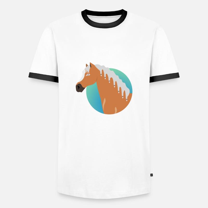 Pferde - Männer Kontrast-T-Shirt - Weiß/Schwarz