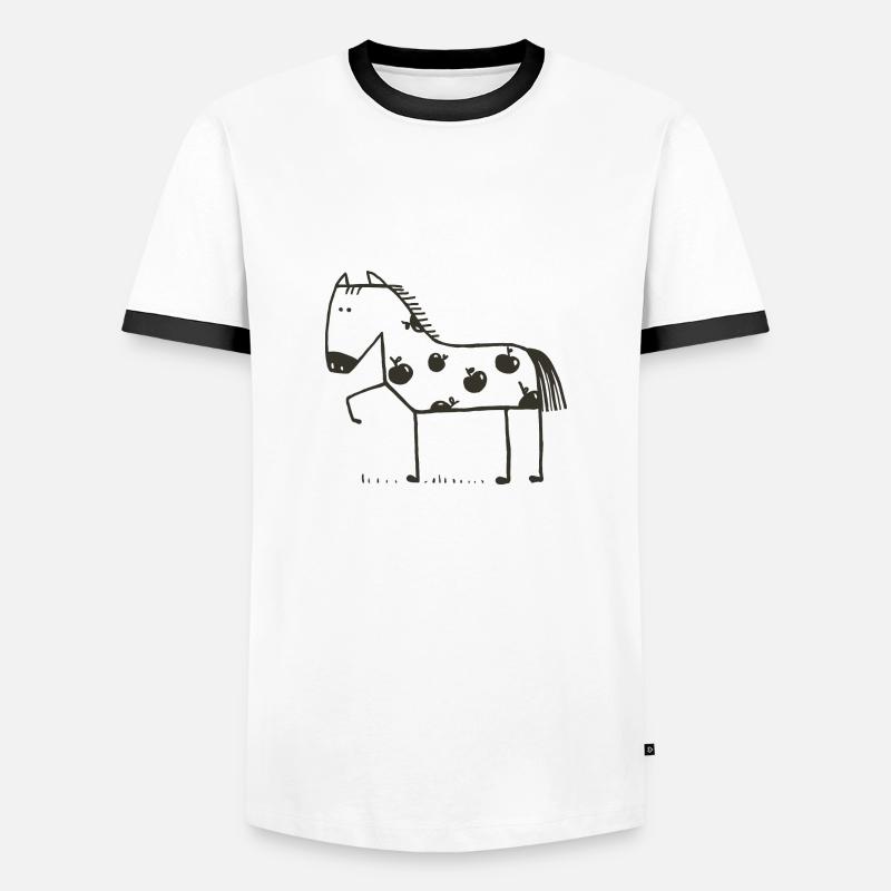 Pferde - Männer Kontrast-T-Shirt - Weiß/Schwarz