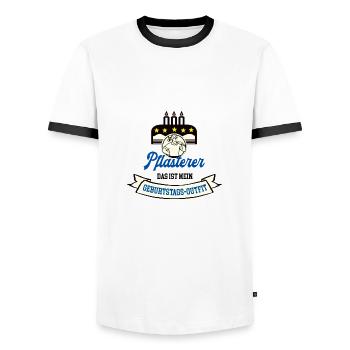 Geburtstag Pflasterer Pflasterei Steinsetzer Geb - Männer Kontrast-T-Shirt - Weiß/Schwarz - Vorne - AI Model Female 172 light (172cm) & AI Model Male 178 dark (178cm)