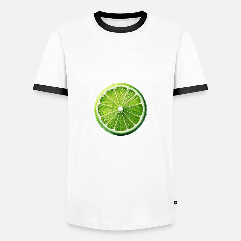 Limette - Männer Kontrast-T-Shirt - Weiß/Schwarz