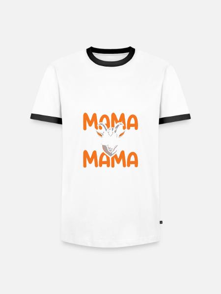 Mama Mutter Ziegen - Männer Kontrast-T-Shirt - Weiß/Schwarz