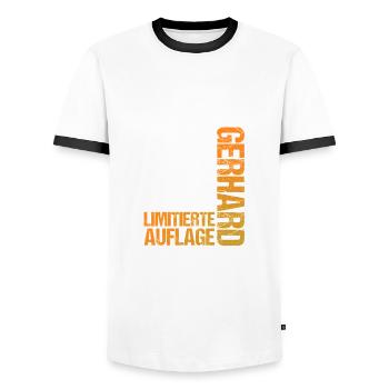 Gerhard - T-shirt contrasté Homme - blanc/noir - Devant - AI Model Female 172 light (172cm) & AI Model Male 178 dark (178cm)