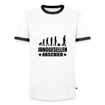 Junggesellenabschied - Männer Kontrast-T-Shirt - Weiß/Schwarz - Vorne - AI Model Female 172 light (172cm) & AI Model Male 178 dark (178cm)