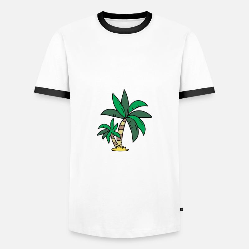 Palm tree - Men's Ringer Shirt - white/black