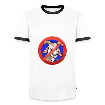 Horoscope d’astrologie des signes du zodiaque de Buck - T-shirt contrasté Homme - blanc/noir - Devant - AI Model Female 172 light (172cm) & AI Model Male 178 dark (178cm)