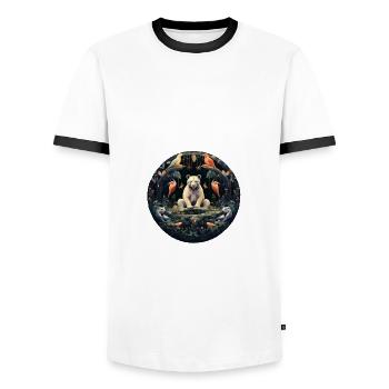 Harmony Circle - Männer Kontrast-T-Shirt - Weiß/Schwarz - Vorne - AI Model Female 172 light (172cm) & AI Model Male 178 dark (178cm)