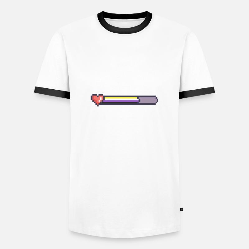 Non binary loading bar - Men's Ringer Shirt - white/black