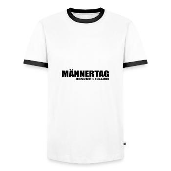 Vatertag - Männer Kontrast-T-Shirt - Weiß/Schwarz - Vorne - AI Model Female 172 light (172cm) & AI Model Male 178 dark (178cm)
