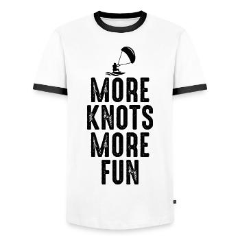 Kitesurfing Kitesurf Kiteboarding Kiteboard - Men's Ringer Shirt - white/black - Front - AI Model Female 172 light (172cm) & AI Model Male 178 dark (178cm)