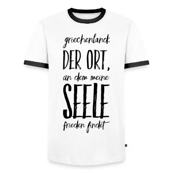 Lustiger Griechischer Spruch Griechenland Geschenk - Männer Kontrast-T-Shirt - Weiß/Schwarz - Vorne - AI Model Female 172 light (172cm) & AI Model Male 178 dark (178cm)