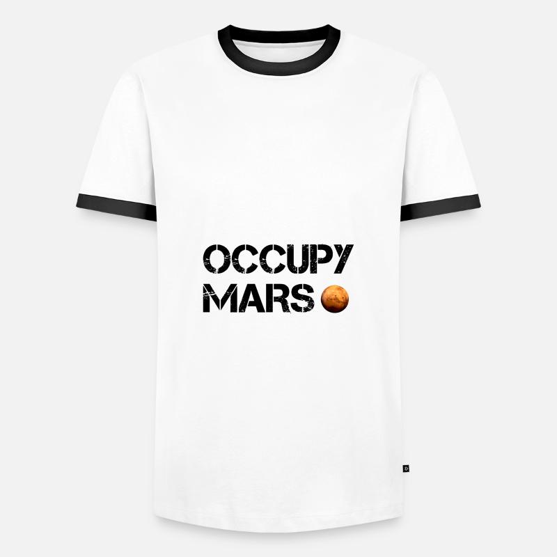 Occupy Mars - Men's Ringer Shirt - white/black