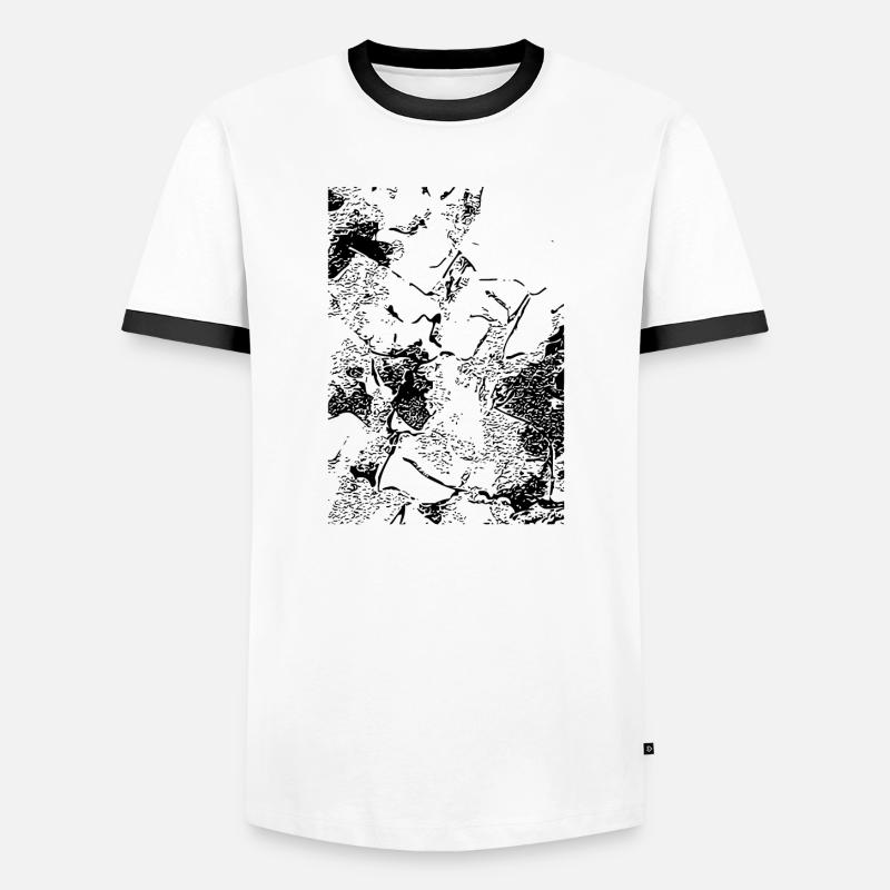 Abstract image / line / black / pattern - Men's Ringer Shirt - white/black