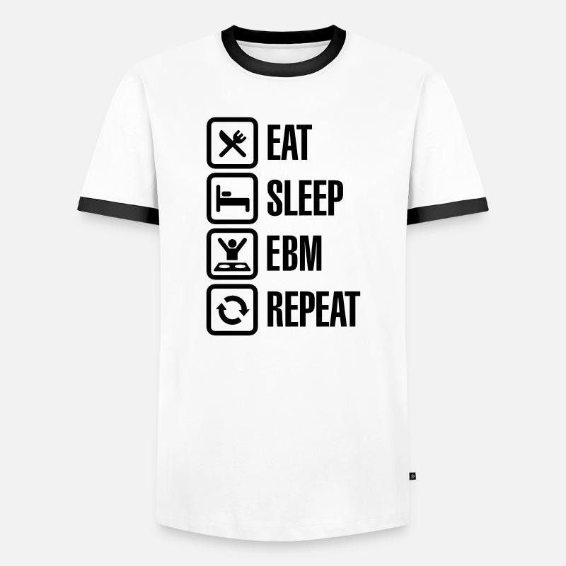 Eat Sleep EBM Repeat - Männer Kontrast-T-Shirt - Weiß/Schwarz