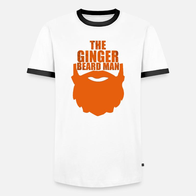 Ginger beard man - Men's Ringer Shirt - white/black