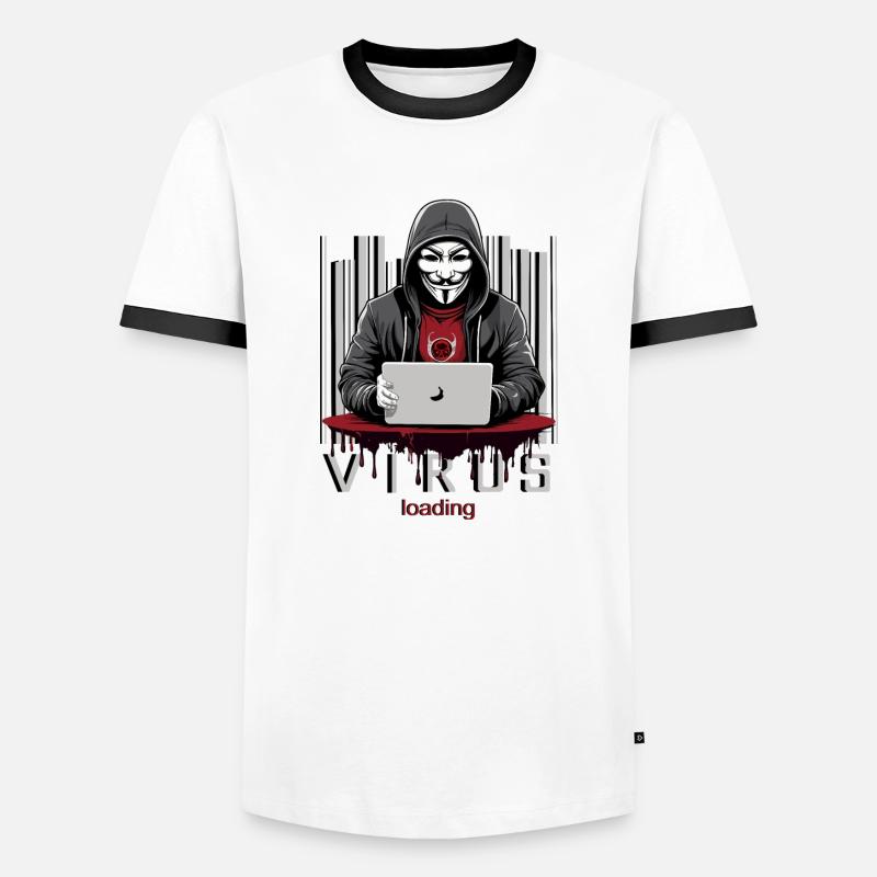 Anonymous Hacker - Men's Ringer Shirt - white/black