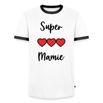 OMA. MAMA. OMA. MUTTERTAG - Männer Kontrast-T-Shirt - Weiß/Schwarz - Vorne - AI Model Female 172 light (172cm) & AI Model Male 178 dark (178cm)