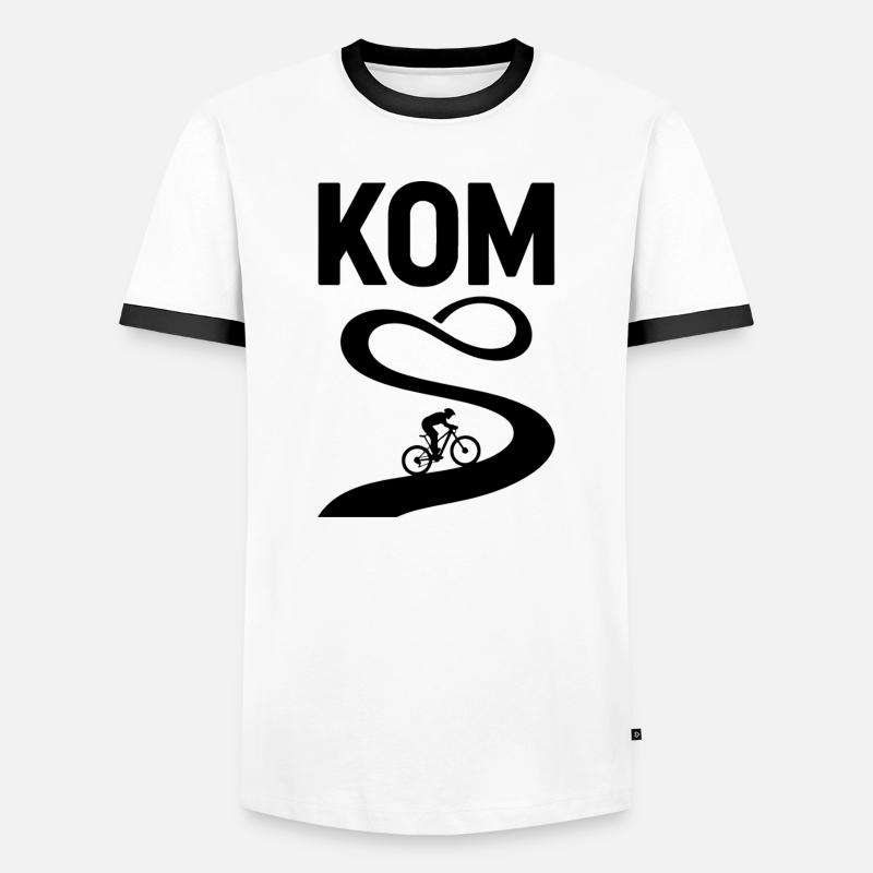 KOM Crown Switchback MTB Badge - Men's Ringer Shirt - white/black