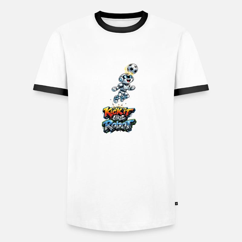 Header Robot - Men's Ringer Shirt - white/black