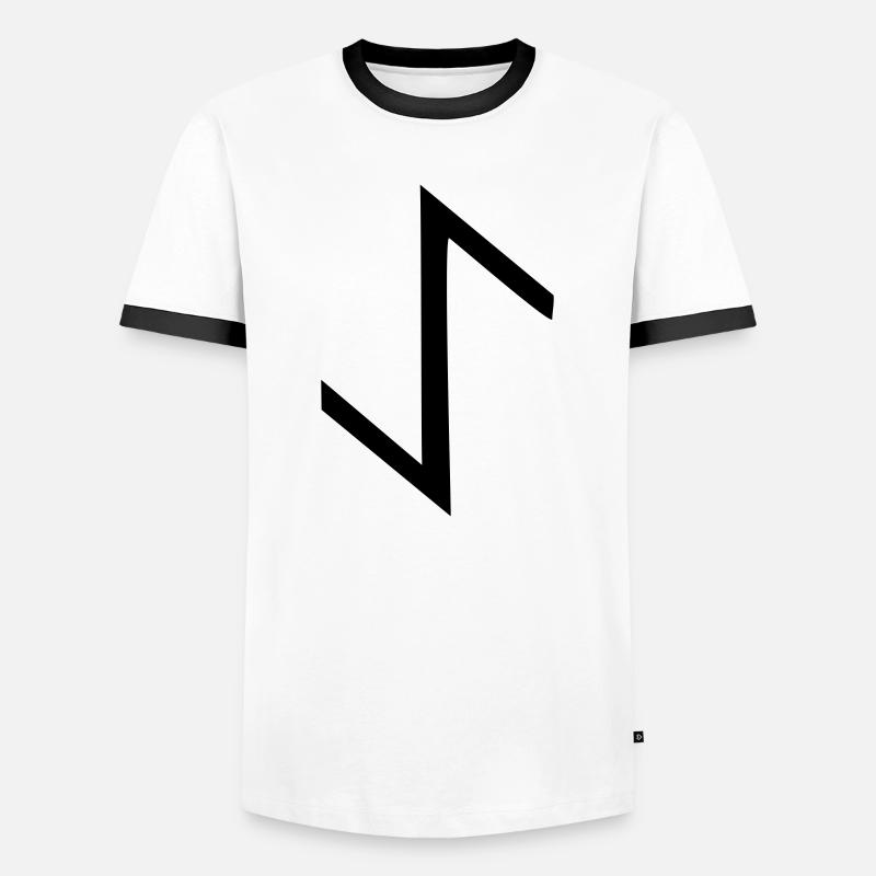 rune eihwaz,eoh - Männer Kontrast-T-Shirt - Weiß/Schwarz