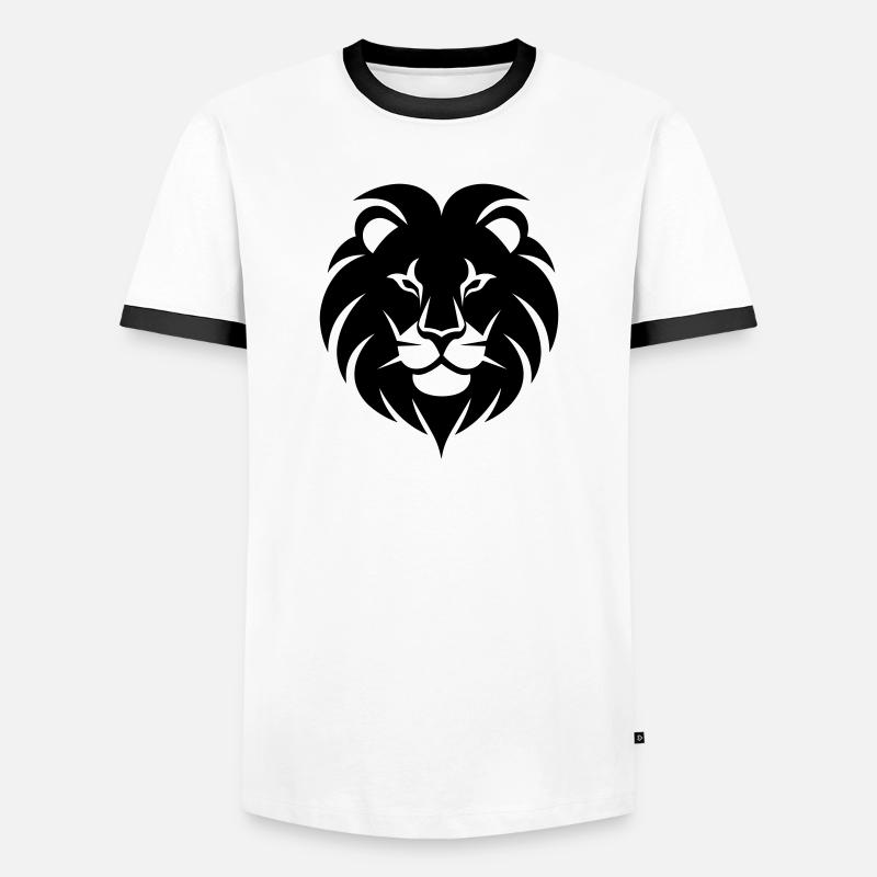lion - Men's Ringer Shirt - white/black