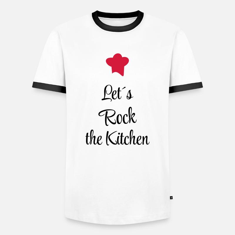 kochen - Männer Kontrast-T-Shirt - Weiß/Schwarz