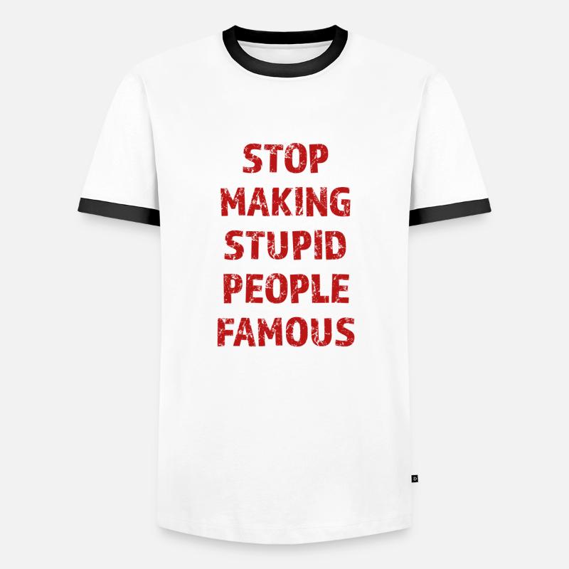 SMSPF - Männer Kontrast-T-Shirt - Weiß/Schwarz