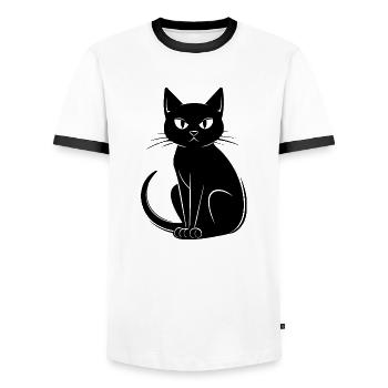 Cat Cat Kitten Cat Lady - Men's Ringer Shirt - white/black - Front - AI Model Female 172 light (172cm) & AI Model Male 178 dark (178cm)