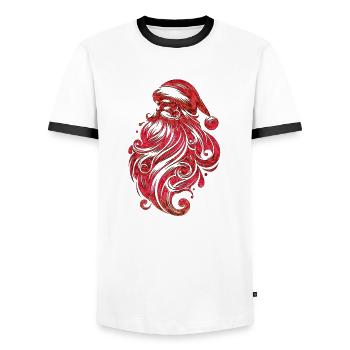 Weihnachten Weihnachtsmann Weihnachtsmann ungezogene Feiertage Winter - Männer Kontrast-T-Shirt - Weiß/Schwarz - Vorne - AI Model Female 172 light (172cm) & AI Model Male 178 dark (178cm)